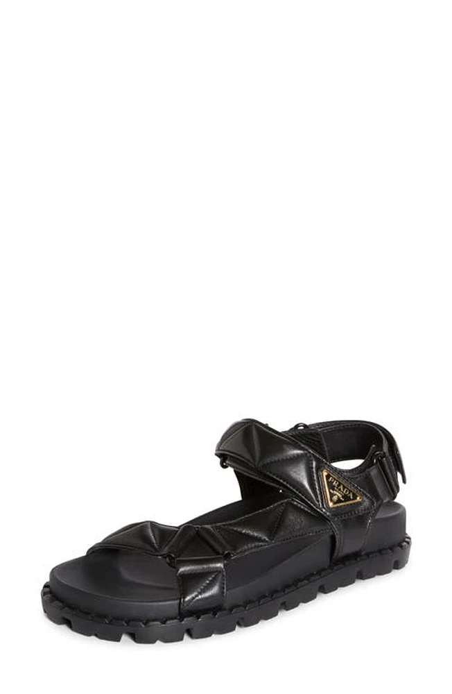 Prada Diagram Sandal Black at Nordstrom,