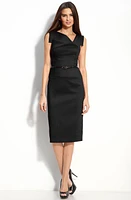 Black Halo Jackie Belted Stretch Gabardine Sheath Dress at Nordstrom,