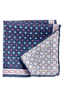 EDWARD ARMAH Neat Silk Pocket Square in Navy at Nordstrom