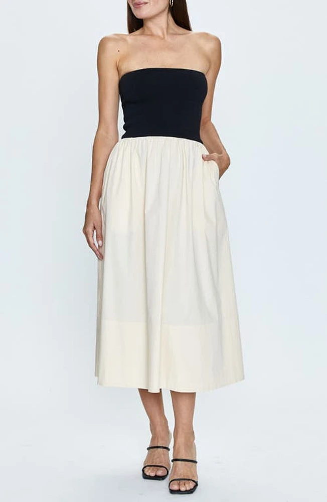 Pistola Mavo Strapless Midi Dress Pepper And Salt at Nordstrom,