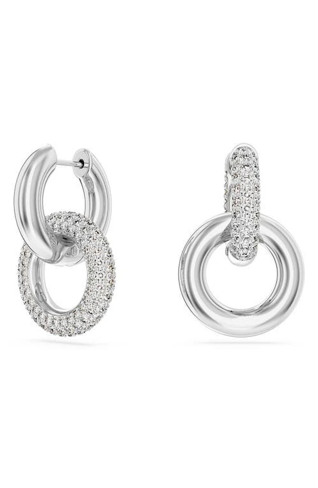 Swarovski Dextera Pavé Detachable Mismatched Hoop Drop Earrings in Silver at Nordstrom