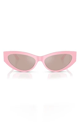 Versace 56mm Mirrored Cat Eye Sunglasses in Perla Pastel Pink at Nordstrom