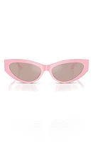 Versace 56mm Mirrored Cat Eye Sunglasses in Perla Pastel Pink at Nordstrom