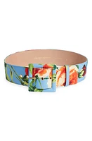 Carolina Herrera Icon Floral Wide Belt in Lake Blue Multi 478 at Nordstrom, Size Medium