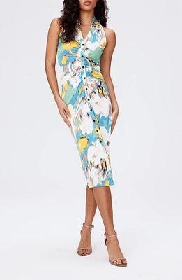 Diane von Furstenberg Maren Floral Sleeveless Midi Dress Day Dream Blue at Nordstrom,