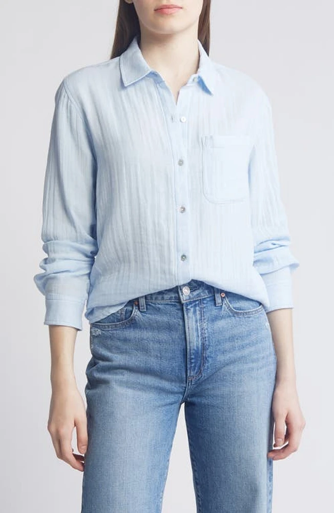 Rails Ellis Cotton Gauze Button-Up Shirt Bluebell at Nordstrom,