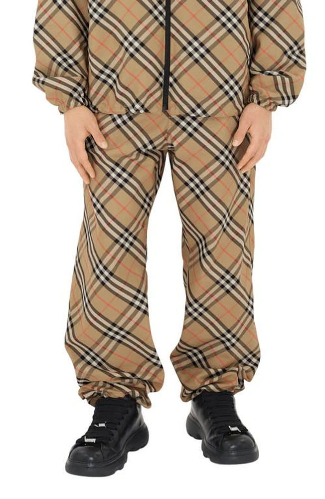 burberry Check Twill Drawstring Pants Sand at Nordstrom,