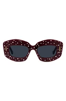 Loewe Starry Night Anagram 49mm Small Rectangular Sunglasses in Shiny Opaline Rust Strass at Nordstrom