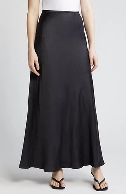 KOBI HALPERIN Dominique Satin Maxi Skirt in Black at Nordstrom, Size Medium