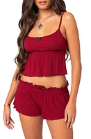 EDIKTED Gilmore Rib Camisole Burgundy at Nordstrom,