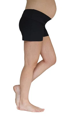 Mermaid Maternity Foldover Swim Shorts Black at Nordstrom,