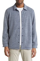 Johnston & Murphy Reversible Fleece Shirt Jacket Navy at Nordstrom,