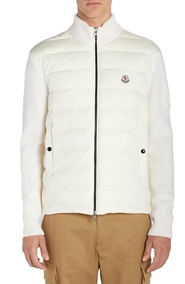 Moncler Mixed Media Jacket in White at Nordstrom, Size Medium