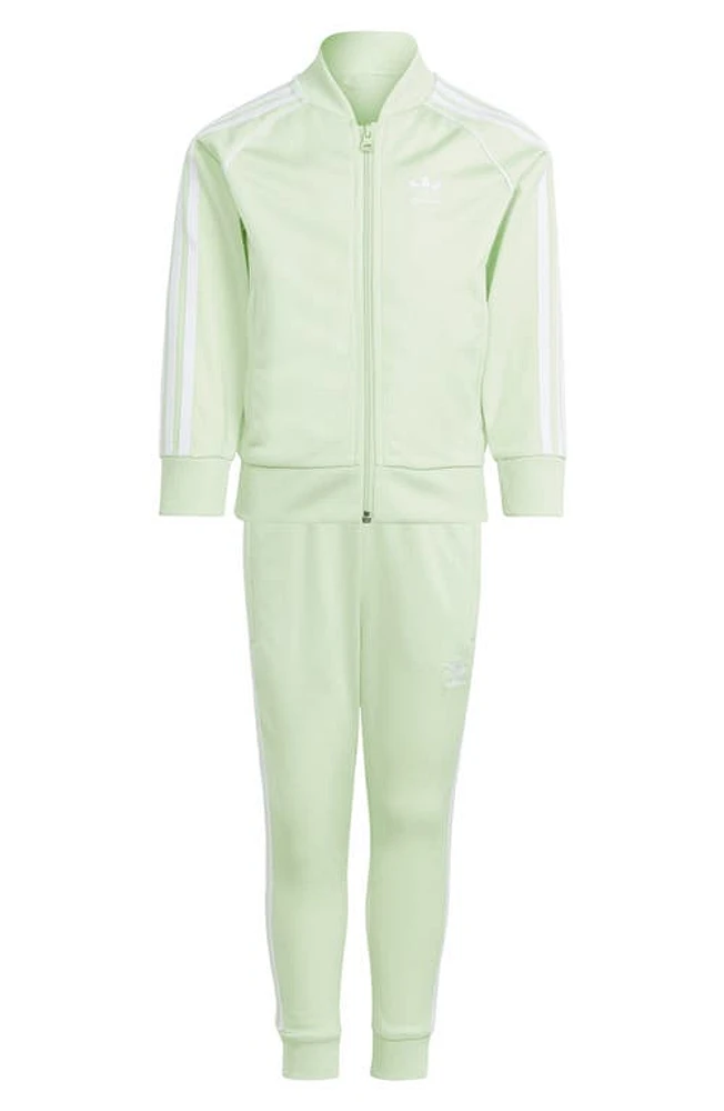 adidas Kids' Adicolor Superstar Recycled Polyester Track Jacket & Pants Set in Semi Green Spark at Nordstrom, Size 4T