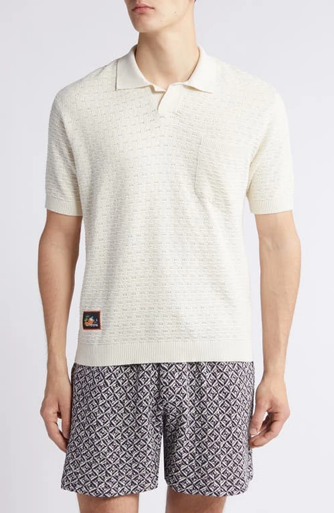 Percival Blackjack Negroni Organic Cotton Polo Sweater Cream at Nordstrom, R