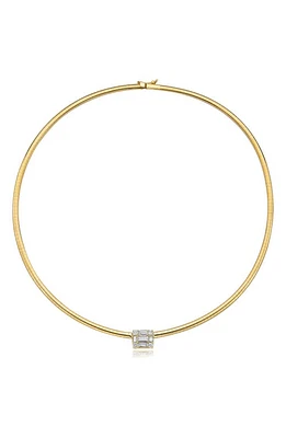 Mindi Mond Clarity Omega Cube Diamond Pendant Choker Necklace in 18K Yellow Gold at Nordstrom, Size 16