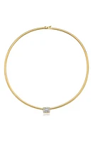 Mindi Mond Clarity Omega Cube Diamond Pendant Choker Necklace in 18K Yellow Gold at Nordstrom, Size 16