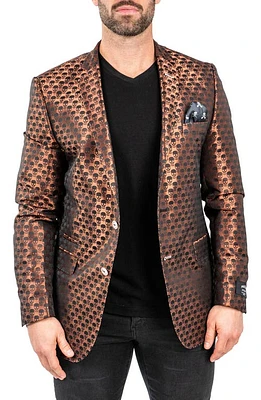 Maceoo Skull Repeat Sport Coat Orange at Nordstrom,