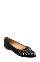 Trotters Estee Woven Flat Black Sue/Snake at Nordstrom,