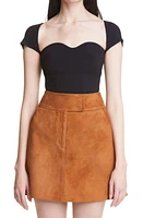 Khaite Ista Ribbed Bustier Sweater Black at Nordstrom,