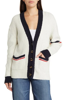 ASKK NY V-Neck Varsity Cardigan Ivory at Nordstrom,