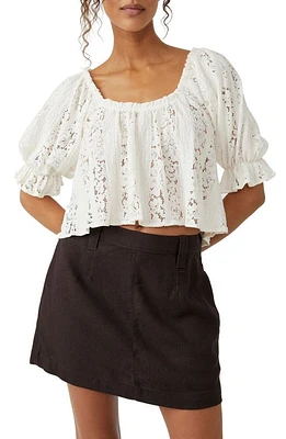 Free People Stacey Puff Sleeve Lace Top at Nordstrom,