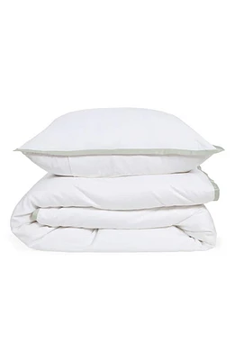 Pom Pom at Home Langston Sateen Duvet Cover & Sham Set in White/Seaglass at Nordstrom