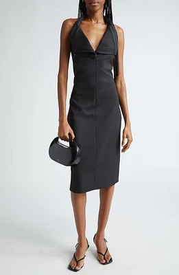 Coperni Belt Strap Halter Dress Black at Nordstrom, Us