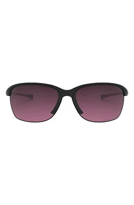 Oakley Unstoppable 65mm Gradient Polarized Oversize Rectangular Sunglasses in Black/Smokey/Rose Gold P at Nordstrom