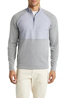 johnnie-O Leon Mixed Media Quarter Zip Pullover Meteor at Nordstrom,