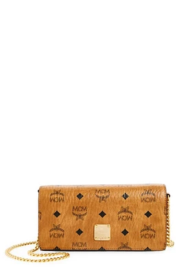 MCM Mini Aren Visetos Coated Canvas Crossbody Bag in Cognac at Nordstrom