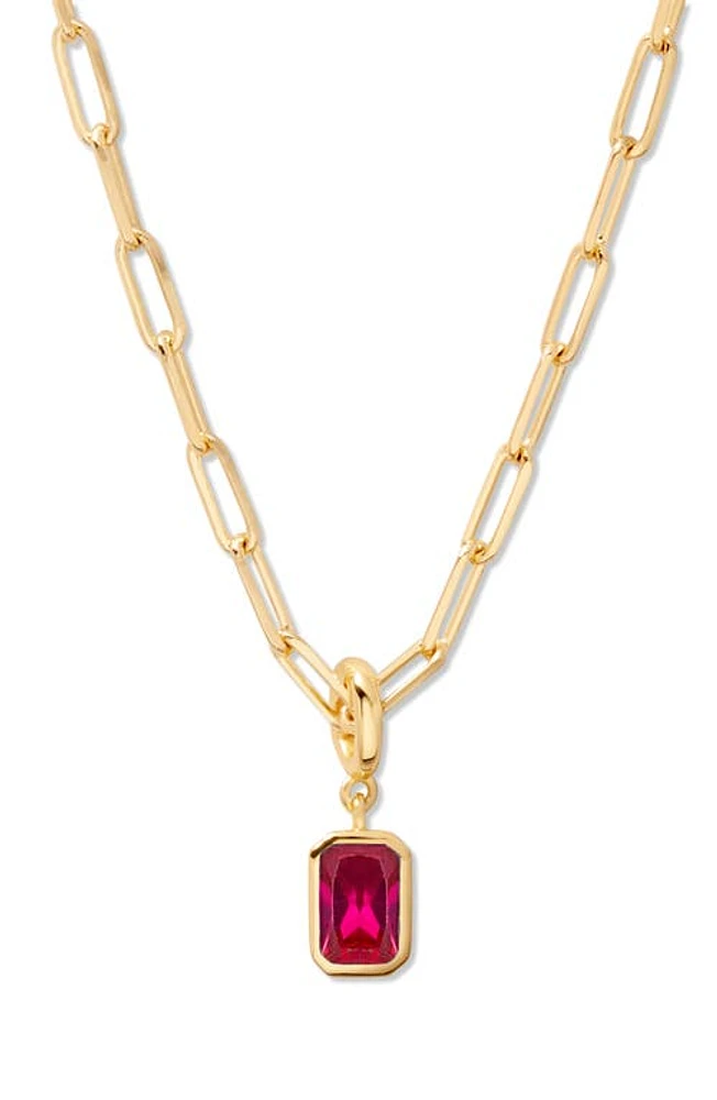 Brook and York Mackenzie Birthstone Paper Clip Chain Pendant Necklace in Gold