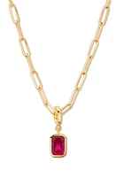 Brook and York Mackenzie Birthstone Paper Clip Chain Pendant Necklace in Gold