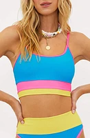 Beach Riot Eva Colorblock Rib Bikini Top in Coral Reef Colorblock at Nordstrom, Size X-Small