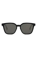 'Fendi Diagonal 53mm Geometric Sunglasses in Shiny Black /Smoke at Nordstrom