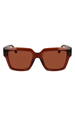 FERRAGAMO Gancini 54mm Rectangular Sunglasses in Transparent Brown at Nordstrom