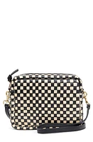 Clare V. Midi Sac Woven Leather Crossbody Bag in Black And Cream Checker at Nordstrom