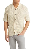 Les Deux Garrett Knit Cotton Short Sleeve Button-Up Shirt at Nordstrom,