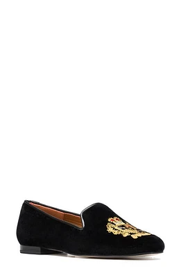 Jon Josef Gatsby Embroidered Emblem Flat Black Velvet at Nordstrom,