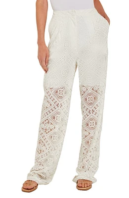 Misook Lace Straight Leg Pants White at Nordstrom,