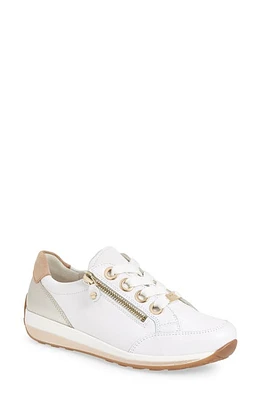 ara Ollie Lace-Up Sneaker White Daytona/Silver Metallic at Nordstrom,