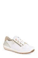 ara Ollie Lace-Up Sneaker White Daytona/Silver Metallic at Nordstrom,