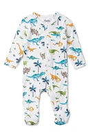 Hatley Prehistoric Dino Jersey Zip Footie White at Nordstrom,