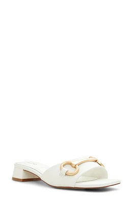 ALDO Faiza Square Toe Slide Sandal in White at Nordstrom, Size 10