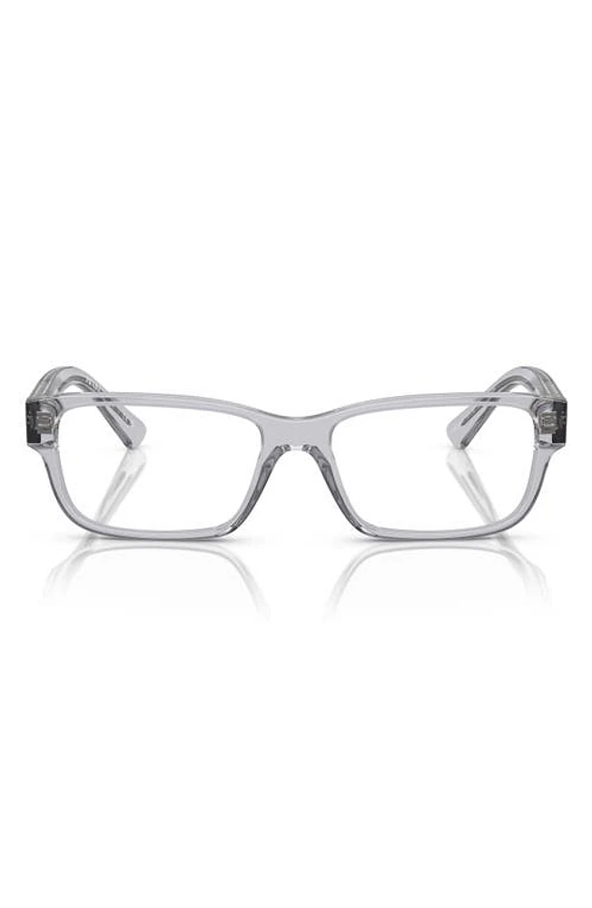 Prada 56mm Square Optical Glasses in Shiny Gunmetal at Nordstrom