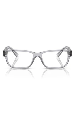 Prada 56mm Square Optical Glasses in Shiny Gunmetal at Nordstrom