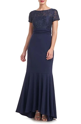 JS Collections Celia Beaded Mermaid Gown Deep Navy at Nordstrom,