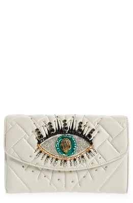 Kurt Geiger London Kensington Eye Quilted Leather Crossbody Bag in Bone at Nordstrom