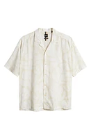 BOSS Drew Relaxed Fit Lyocell Camp Shirt Open White at Nordstrom,