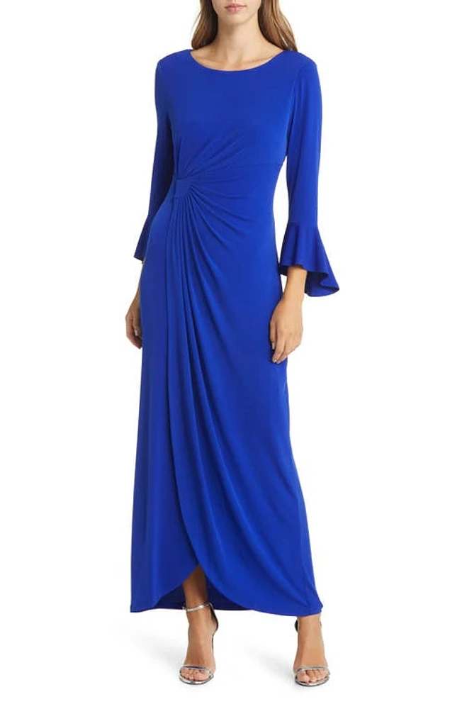 Connected Apparel Bell Sleeve Gathered Waist Gown at Nordstrom,